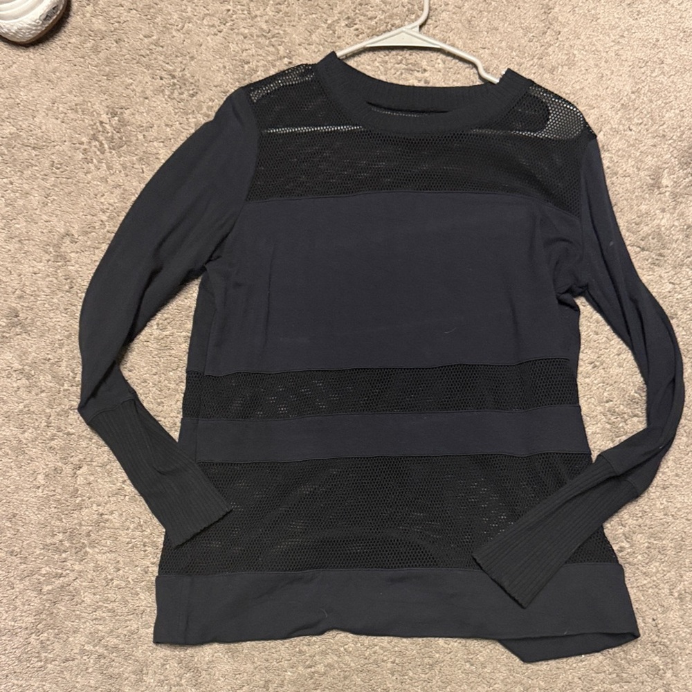 ALO Yoga Black Mesh Sweatshirt